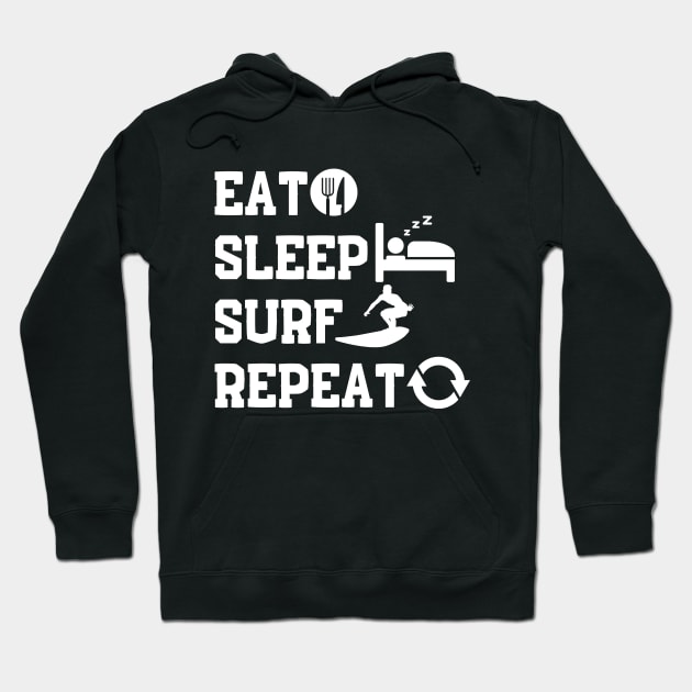 Eat Sleep Surf Repeat Hoodie by NomiCrafts